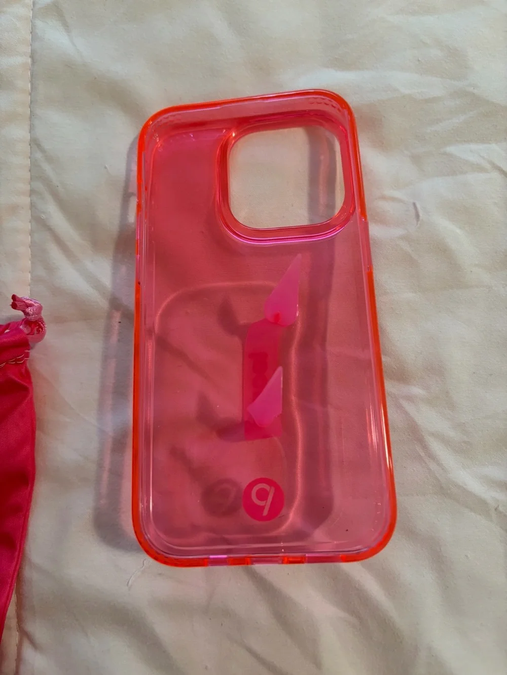iPhone 14Pro Hot Pink Clear Loopy Case